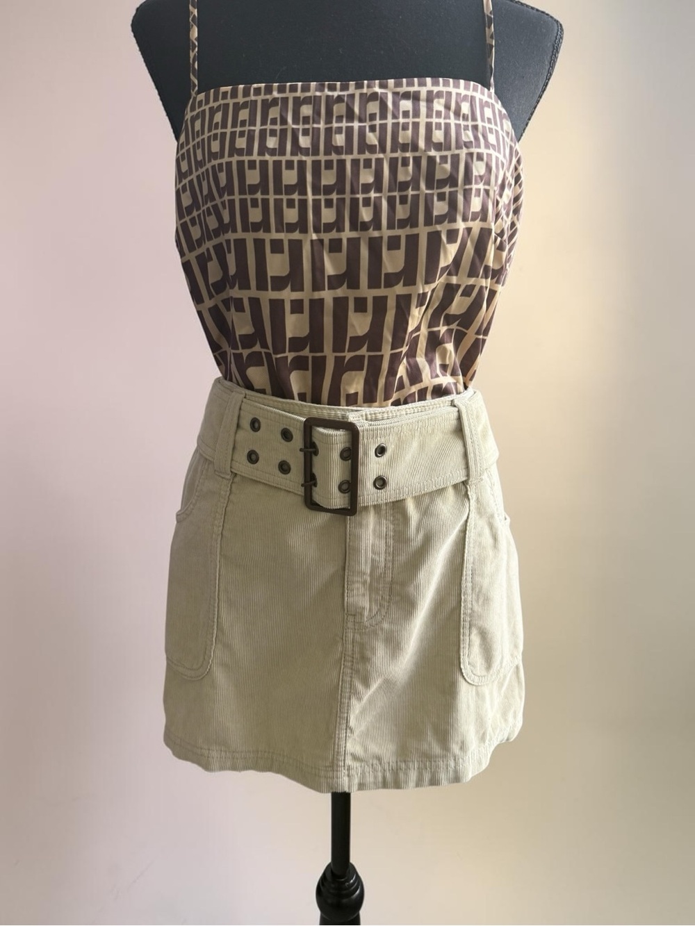 Abercrombie & Fitch Neutral Beige Corduroy Mini Skirt - Picture 11 of 15